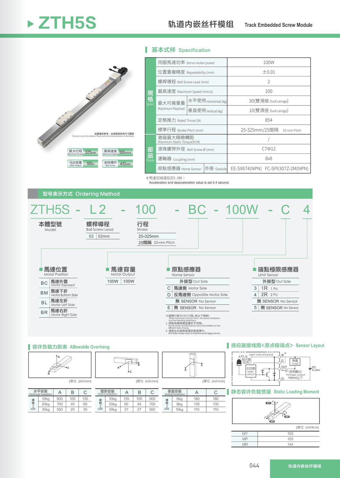 轨道内嵌丝杆模组